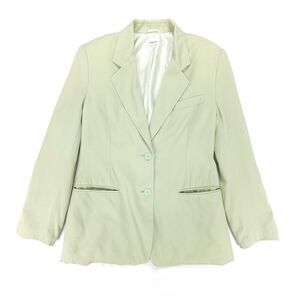 UNITED COLORS OF BENETTON 100% Wool Single Breasted Blazer Jacket Womens 6 Sage